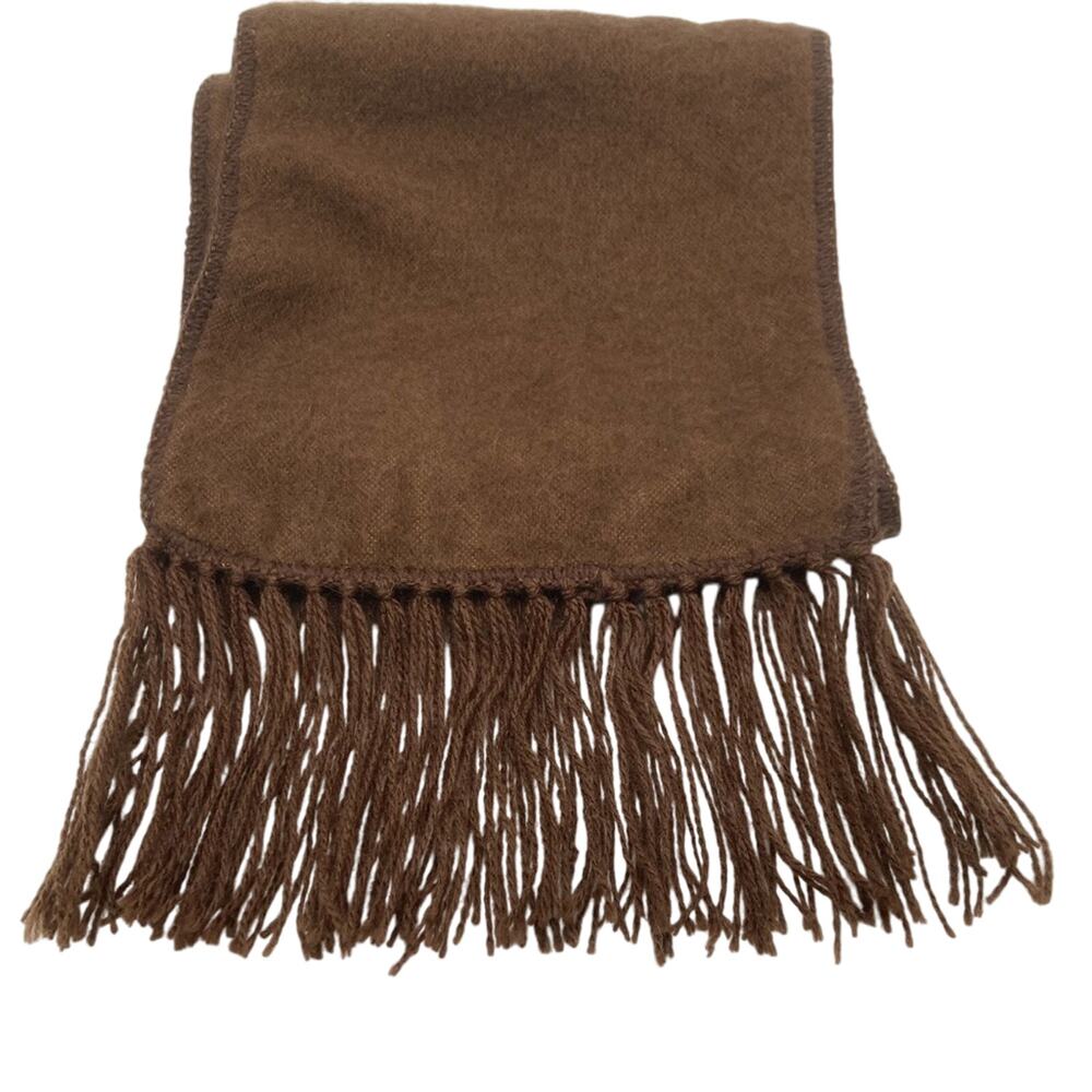 Chocolate Brown 100% Alpaca Scarf 8.5" x 64" New
